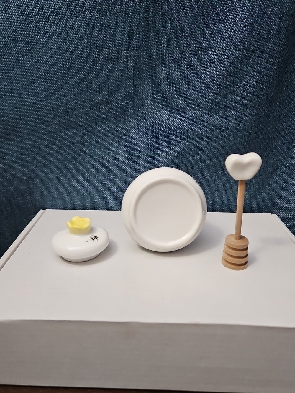 Mini Ceramic Beehive Honey Pot with Wooden Dipper | 3" Bee Theme Kitchen Decor - Picture 11 of 16